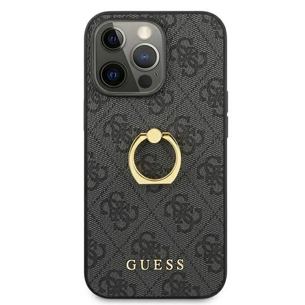 Etui Guess GUHCP13L4GMRGR для Apple iPhone 13 Pro / 13 6,1" szary/сірий твердий чохол 4G з підставкою на кільці