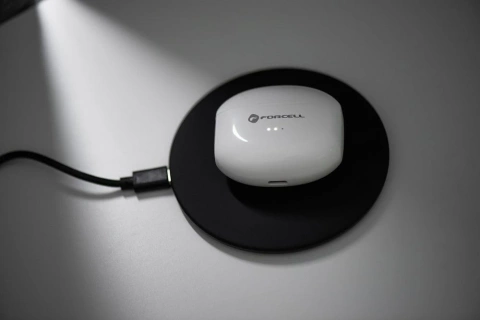Bezdrôtové slúchadlá Forcell F-Audio TWS Clear Sound BT 5.3 biele