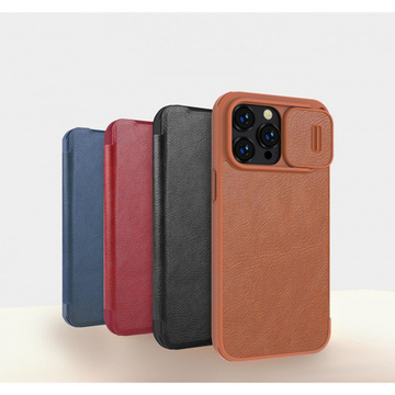 Kožené puzdro Nillkin Qin Pro pre iPhone 14 Pro Max (čierne)