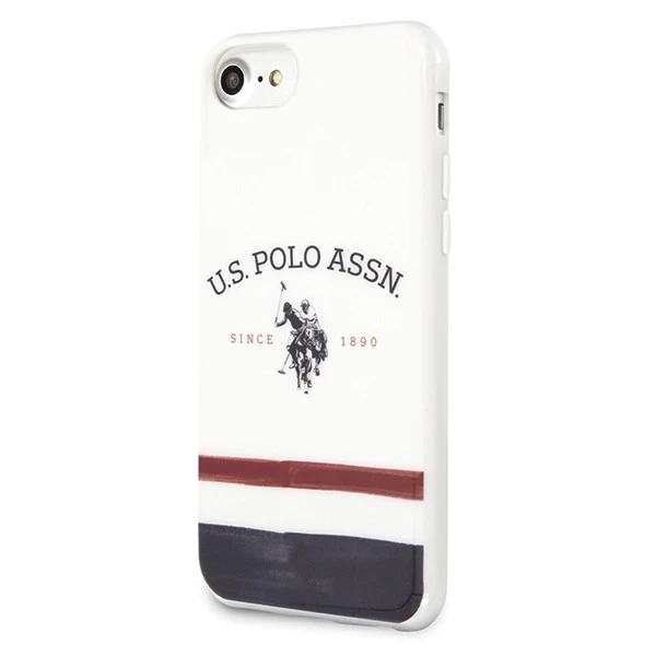 US Polo Tricolor Pattern Collection phone case iPhone 7/8/SE 2020 / SE 2022 white/white