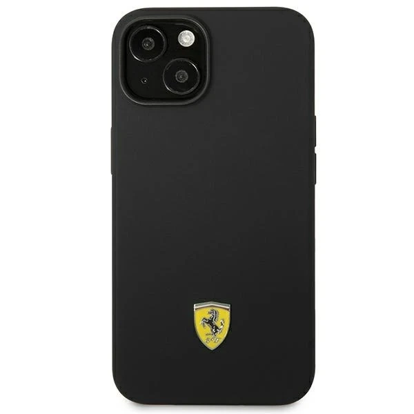 Pouzdro pro Ferrari FEHCP14SSIBK pro Apple iPhone 14 6,1" černý/černý pevný obal Silikonové kovové Logo