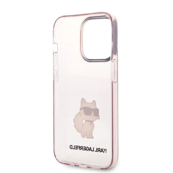 Etui Karl Lagerfeld KLHCP14LHNCHTCP pro iPhone 14 Pro 6,1" pevný obal Ikonik Choupette