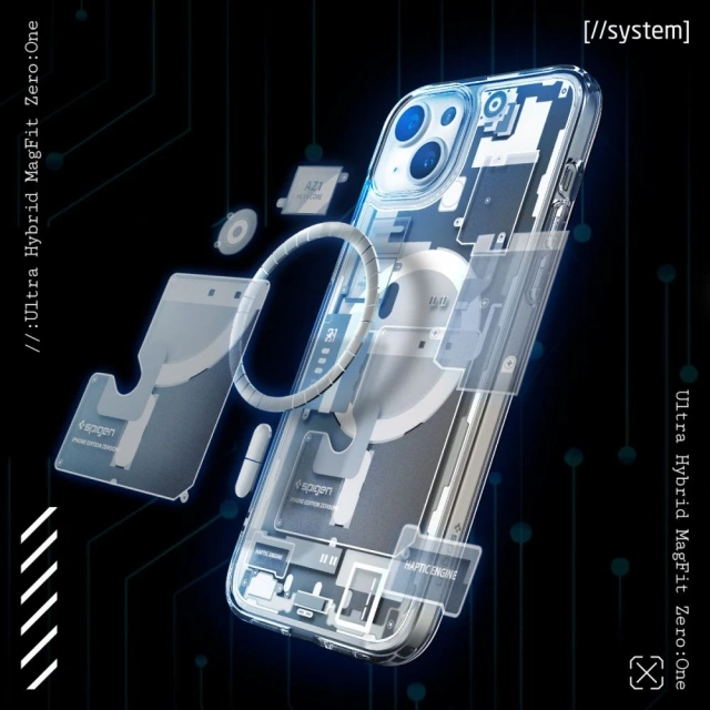 Etui Spigen Ultra Hybrid Mag MagSafe для Apple iPhone 15 Plus Zero One White