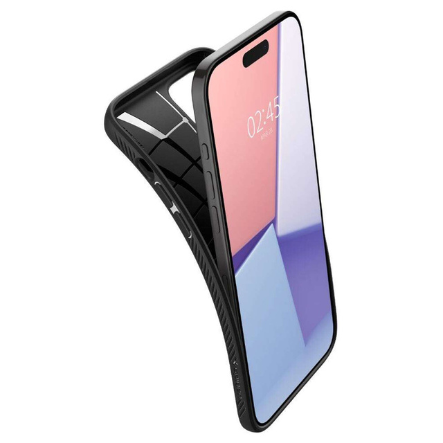 Hülle für iPhone 15 Pro Max Spigen Liquid Air Case, Gehäuse, schützende Rückseite, Mattschwarz