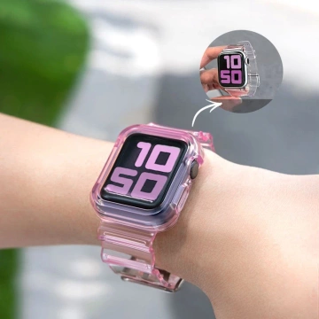 Remienok na zápästie Svetelná súprava Silikónový remienok Náramok Náramok Puzdro na hodinky Apple Watch 2/3/4/5/6/SE 42/44 červené