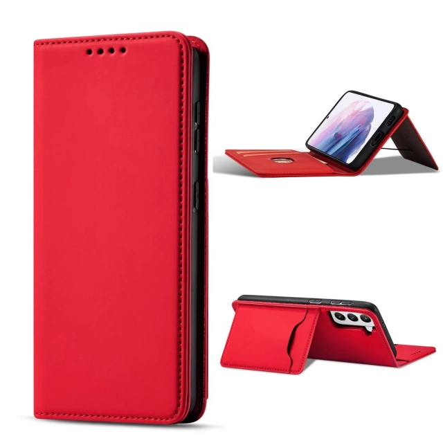 Pouzdro na magnetické karty pro Samsung Galaxy S22 (S22 Plus) Pouch Wallet Card Holder Red