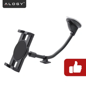 Alogy držák do auta na tablet na čelní sklo na palubní desku do auta s dlouhým ramenem 4-13" černý