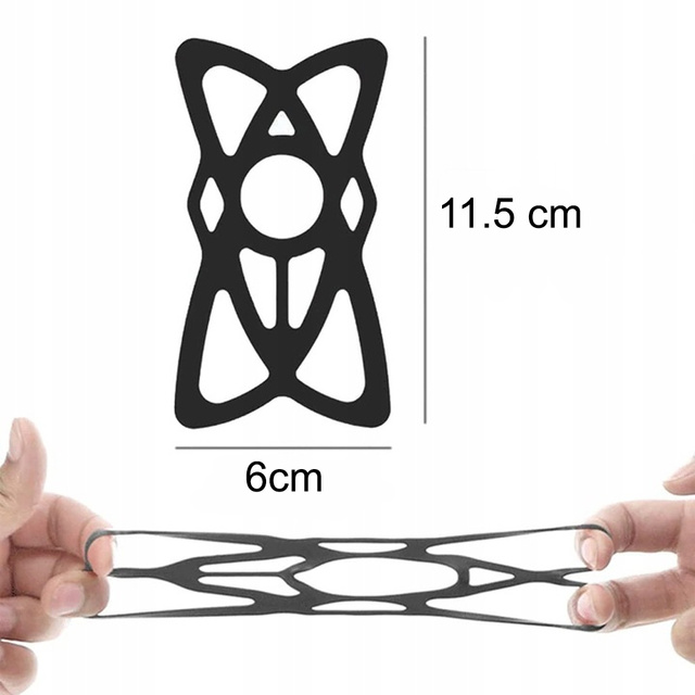 Захисний ремінь Alogy TPU резинка для захисту телефону 4.7"-6.7" для велосипедного тримача універсальний Чорний