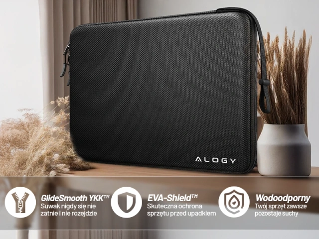 Laptop Sleeve, MacBook Air Pro 13.3" Alogy Hard Foam Bag Protective Case for 13-14" Laptops Black