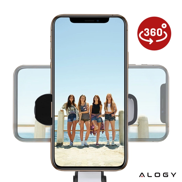 Selfie stick statív Držiak telefónu na statív Alogy Tripod selfie stick Bluetooth 360 diaľkové ovládanie Black