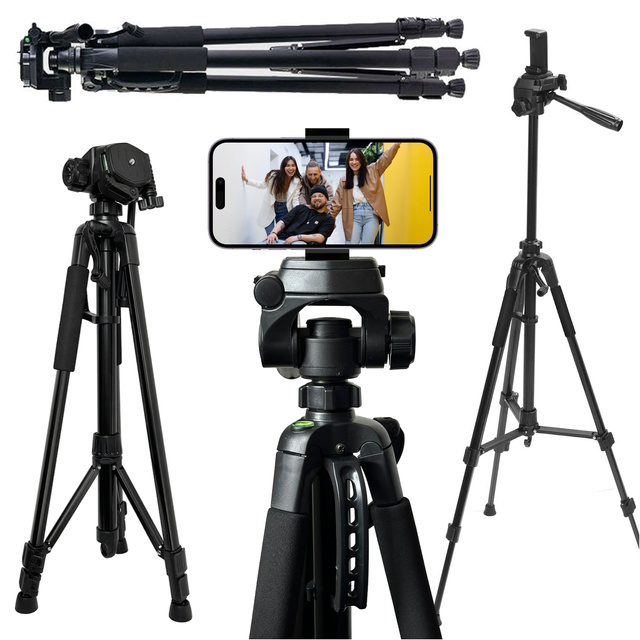 Tripod Photography Tripod Universal Camera Stand 1/4 Camera Phone Holder 170cm Alogy Black