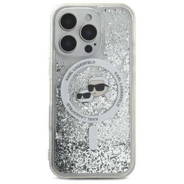 Etui Karl Lagerfeld do iPhone 16 Pro Max 6.9" Magsafe Hardcase Transparent Liquid Glitter Karl
