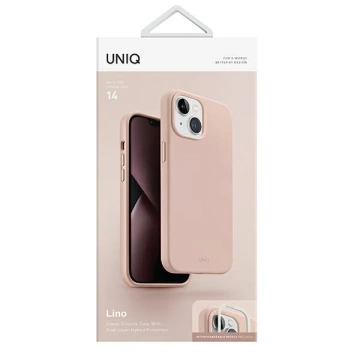 Чохол UNIQ Lino для Apple iPhone 14 6.1" pink/blush pink