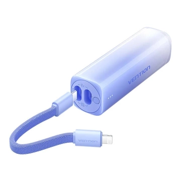 Powerbank Vention 5000 mAh 20 W USB-C auf Lightning-Kabel Blau