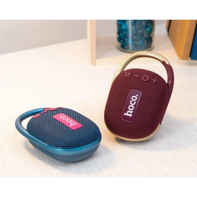 Портативна Bluetooth-колонка HOCO HC17 з карабіном, бордова, 5 Вт