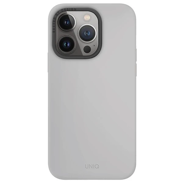 Etui UNIQ Lino Hue do iPhone 15 Pro 6,1" Magclick Nabíjanie jasné/kriedovo šedá