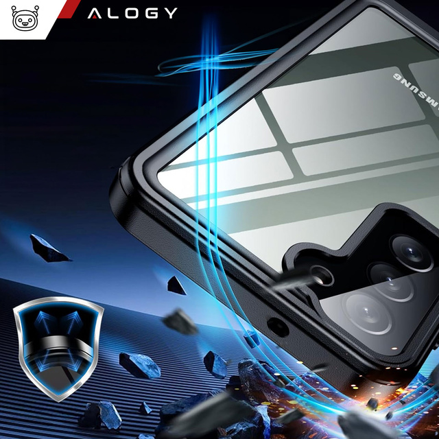 Pouzdro pro Samsung Galaxy S23 Plus Armored Waterproof IP68 360 Armor Case Vestavěné Glass Alogy Black