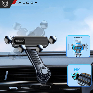 Autotelefonhalter für Autogrill, Schwerkraft, für Alogy Airvent Lüftungsschlitze, Schwarz