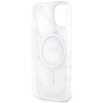 Ratet mal, GUHMP14MPCUMAH Handyhülle für Apple iPhone 14 Plus 6,7" weiß/weiß Hardcase Marble MagSafe