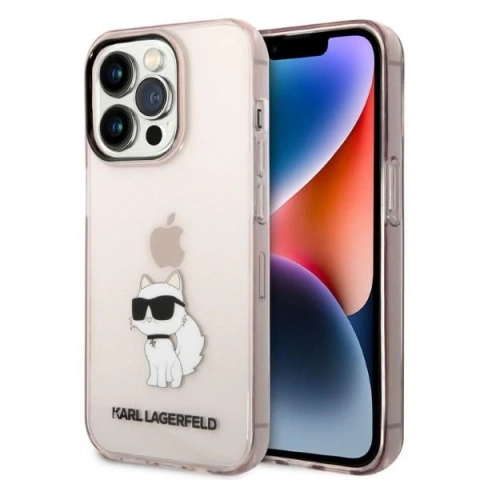 Karl Lagerfeld KLHCP14XHNCHTCP case for iPhone 14 Pro Max 6.7" hardcase Ikonik Choupette pink/pink