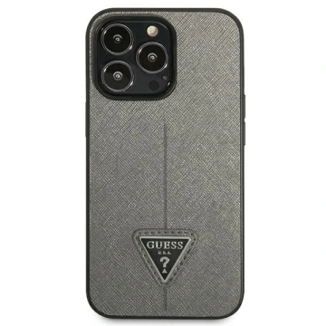Etui Guess GUHCP14XPSATLG do Apple iPhone 14 Pro Max 6,7" srebrny/silver hardcase SaffianoTriangle Logo