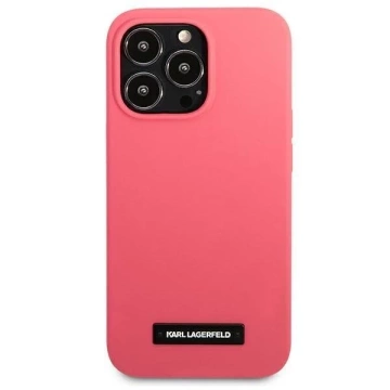 Karl Lagerfeld KLHCP13XSLMP1PI iPhone 13 Pro Max 6,7" pevné pouzdro fuksja/fuchsiová silikonová plaketa
