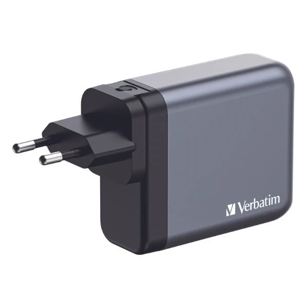 Verbatim GaN 140W Wandladegerät 3xUSB-C/USB-A-Adapter