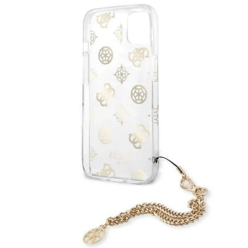 Guess GUHCP13SKSPEGO iPhone 13 mini 5,4" złoty/gold Hardcase Peony Chain Collection