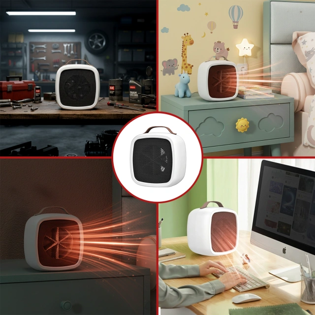 Elektroheizung Farelka Heizlüfter Mini 500W Heizung Schreibtischheizung für Alogy weiß