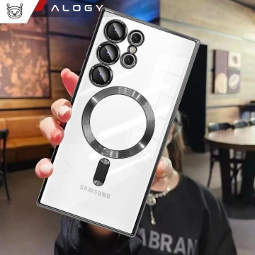 Pouzdro Alogy LuxeShield™️ Glamour Luxusní Kryt s Krytem Fotoaparátu pro Samsung Galaxy S25 Ultra, Černé