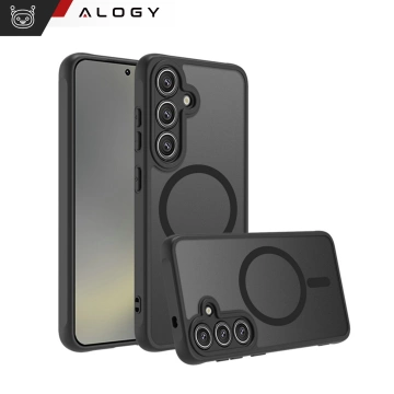 Puzdro na Samsung Galaxy S25 Plus, ochranný kryt na telefón, matné puzdro Alogy HybridMag™️ pre MagSafe, matná čierna