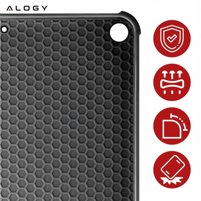 Puzdro na Apple iPad 10.2 9 Gen 8/7 2021/2020/2019 Smart Pencil Case Alogy TPU Kryt na tablet Čierne sklo