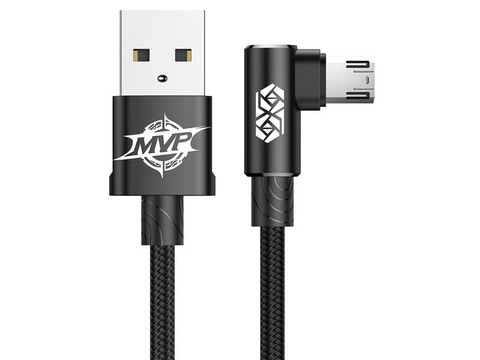 Baseus MVP Elbow kábel lomený obojstranný micro USB 2m Čierny