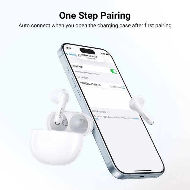 Ugreen HiTune H5 WS201 TWS Kopfhörer – Kabellos, Bluetooth 5.3, Weiß
