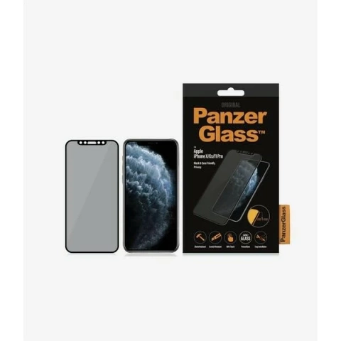 PanzerGlass E2E Super glass для iPhone X/XS /11 Pro Case Friendly Privacy чорний/чорний
