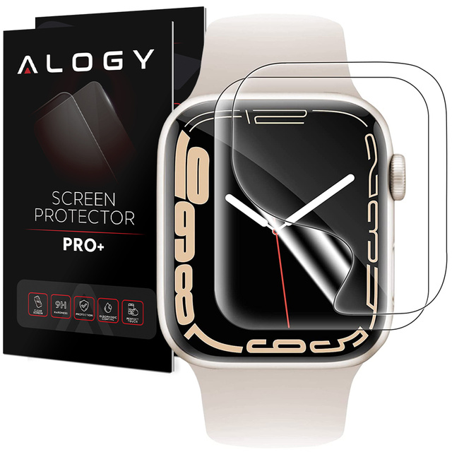 2x Hydrogel Alogy Hydrogel ochranná fólie pro chytré hodinky pro Apple Watch 7 (41 mm)