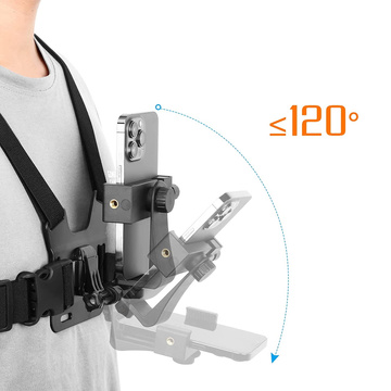 Športový postroj Alogy Hrudný držiak na kameru, GoPro kamery, univerzálny telefón Black