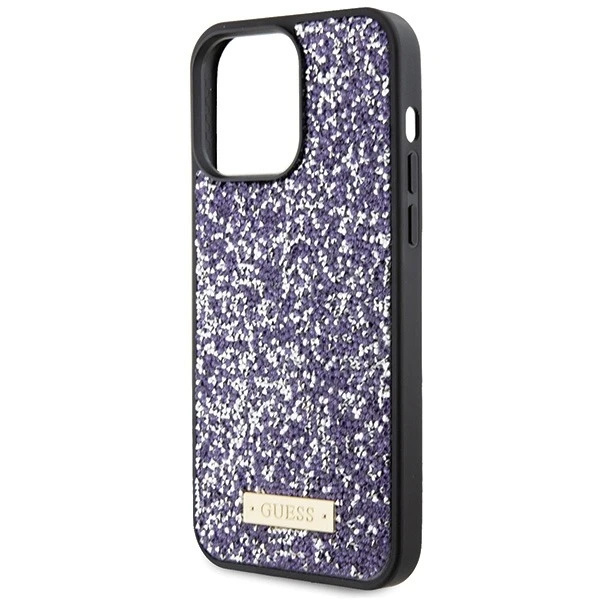 Etui Guess GUHCP15XPFGSBSP pre iPhone 15 Pro Max 6,7" fialové/fialové pevné puzdro s drahokamenným kovovým logom