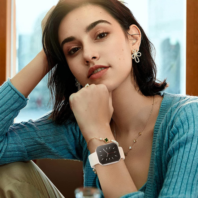 Obudowa ochronna z szkłem Alogy Protector Case 2w1 nakładka etui do Apple Watch 7/8 41mm Przezroczysta