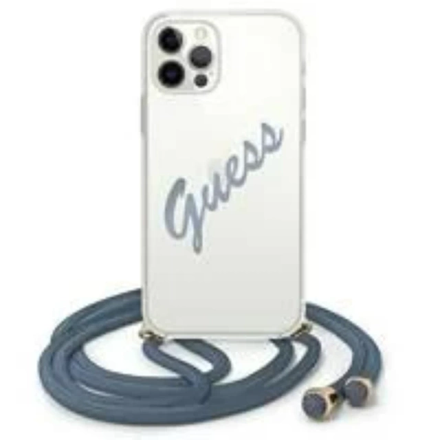 Guess GUHCP12MCRTVSBL iPhone 12/12 Pro 6.1" blau / blau Hardcase Script Vintage