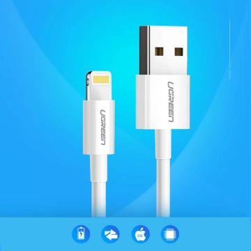 Ugreen cable USB - Lightning MFI 1m 2.4A white (20728)