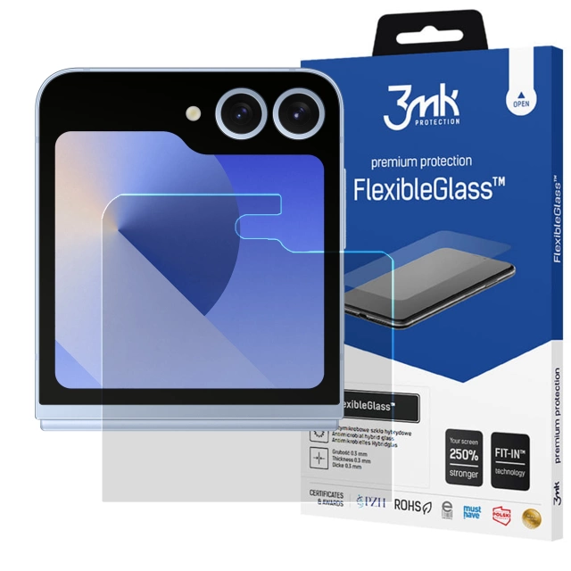 Гібридне скло поєднання скла та фольги 3mk FlexibleGlass для захисту телефону Samsung Galaxy Z Flip 6