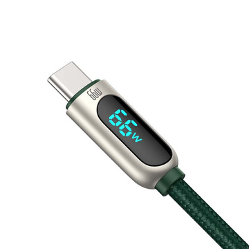 2m Baseus Display Fast Charging USB-A to USB-C 66W kábel, 2m display Green
