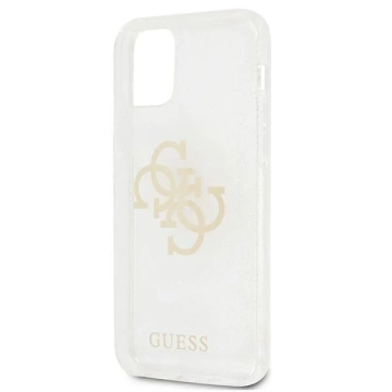 Guess GUHCP12LPCUGL4GTR iPhone 12 Pro Max 6,7" priehľadné pevné puzdro Glitter 4G Big Logo