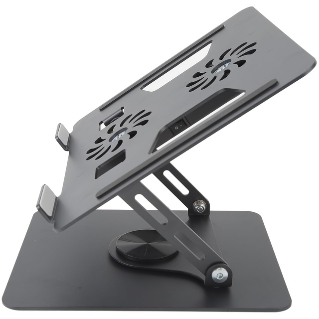 Laptop Table Stand 17.3" Adjustable 360 Cooling Foldable Aluminum 25x21.7cm Alogy Graphite