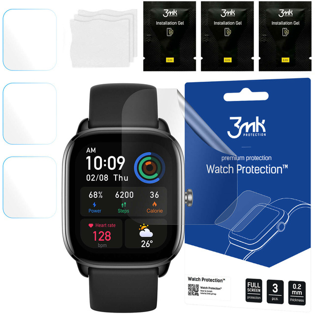 Folia ochronna 3x do Xiaomi Amazfit GTS 4 Mini 3mk ARC na ekran Watch Protection™