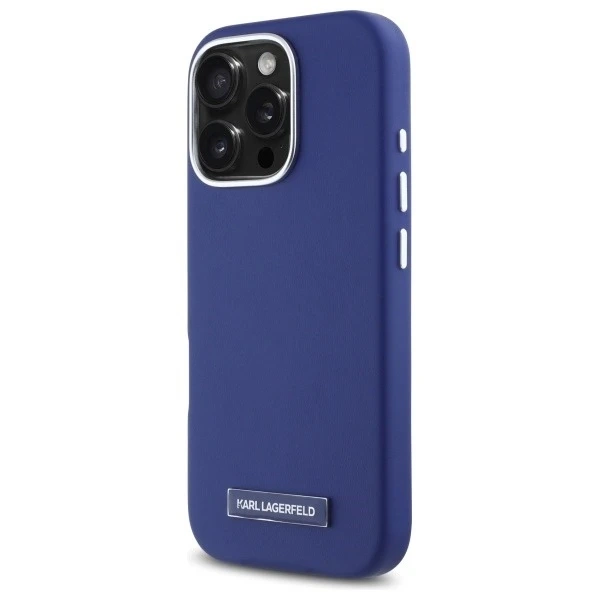 Karl Lagerfeld iPhone 16 Pro Max 6.9" Case Blue MagSafe Hardcase FW Metal Plate