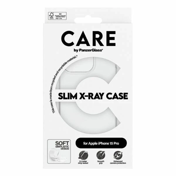 iPhone 15 Pro CARE by PanzerGlass Slim X-Ray Case 6.1" Transparent