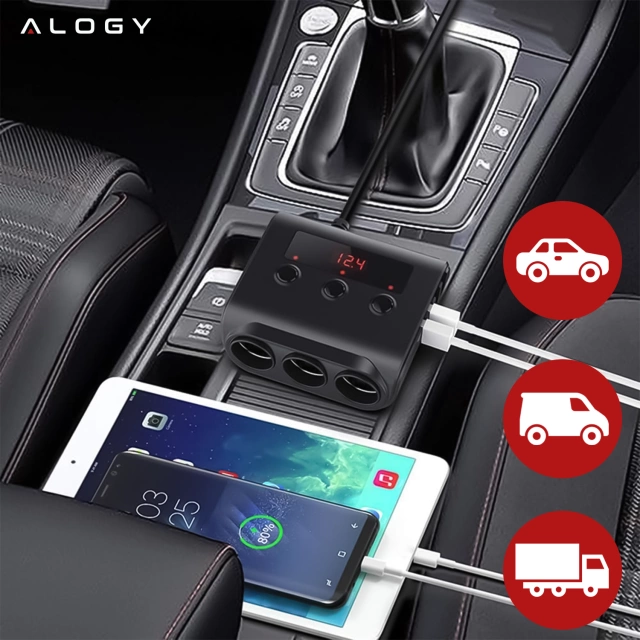 Alogy HUB car adapter for cigarette lighter 12V-24V