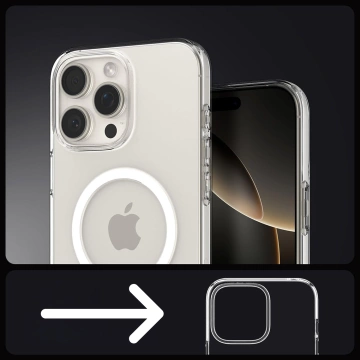 Pouzdro pro iPhone 16 Pro Max Spigen Liquid Crystal Mag Magsafe Ochranné pouzdro na telefon Clear